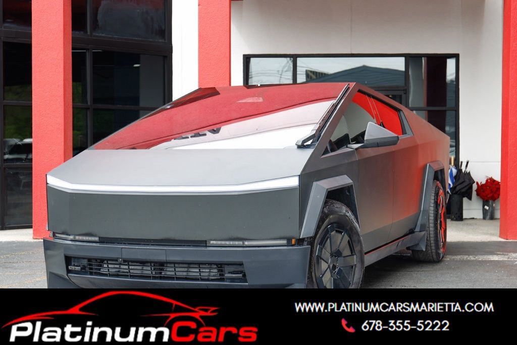 Black 2024 Tesla Cybertruck Crew Cab AWD Pickup Truck All-Wheel Drive 1-Speed Automatic