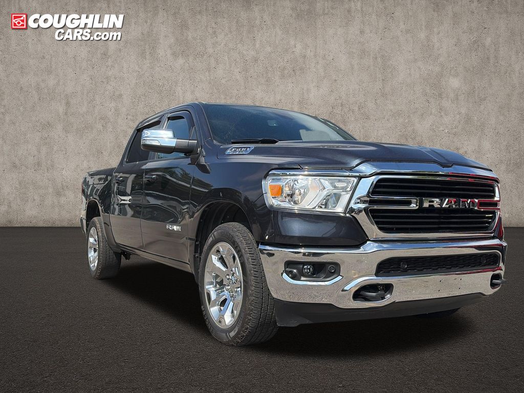 Gray (Maximum Steel Metallic Clearcoat) 2021 RAM 1500 Pickup Truck Four-Wheel Drive 8-Speed Automatic