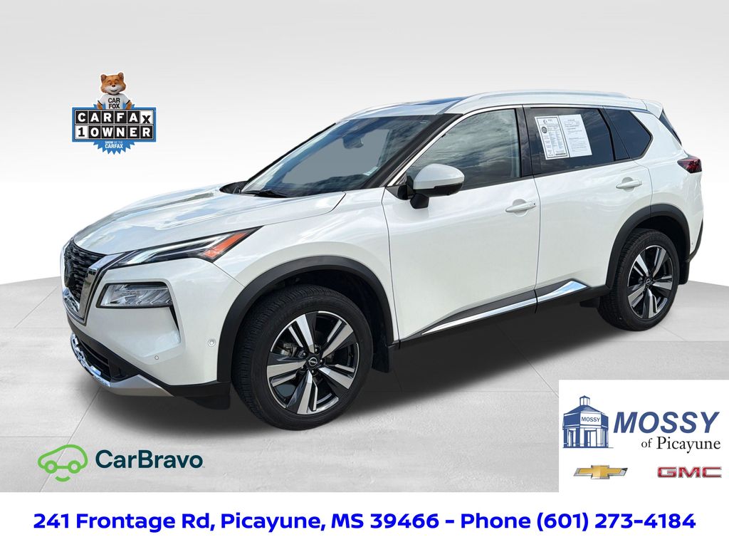 Pearl White Tricoat 2023 Nissan Rogue Platinum FWD SUV / Crossover Front-Wheel Drive Continuously Variable Transmission