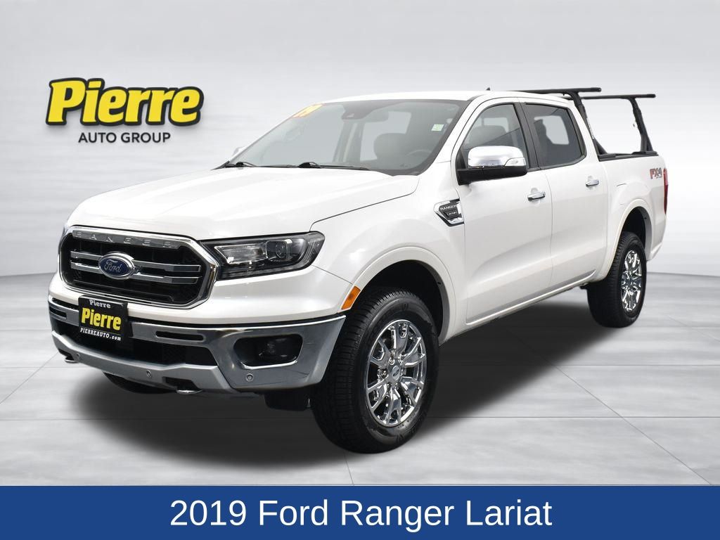 White Platinum Clearcoat 2019 Ford Ranger Lariat SuperCrew 4WD Pickup Truck Four-Wheel Drive Automatic