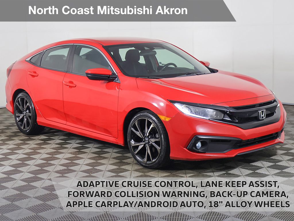 Rallye Red 2019 Honda Civic Sedan Front-Wheel Drive Continuously Variable Transmission