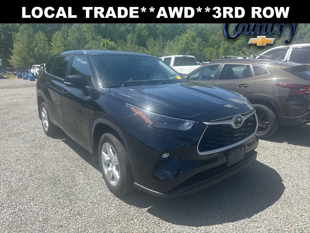 Midnight Black Metallic 2023 Toyota Highlander LE AWD SUV / Crossover All-Wheel Drive 8-Speed Automatic