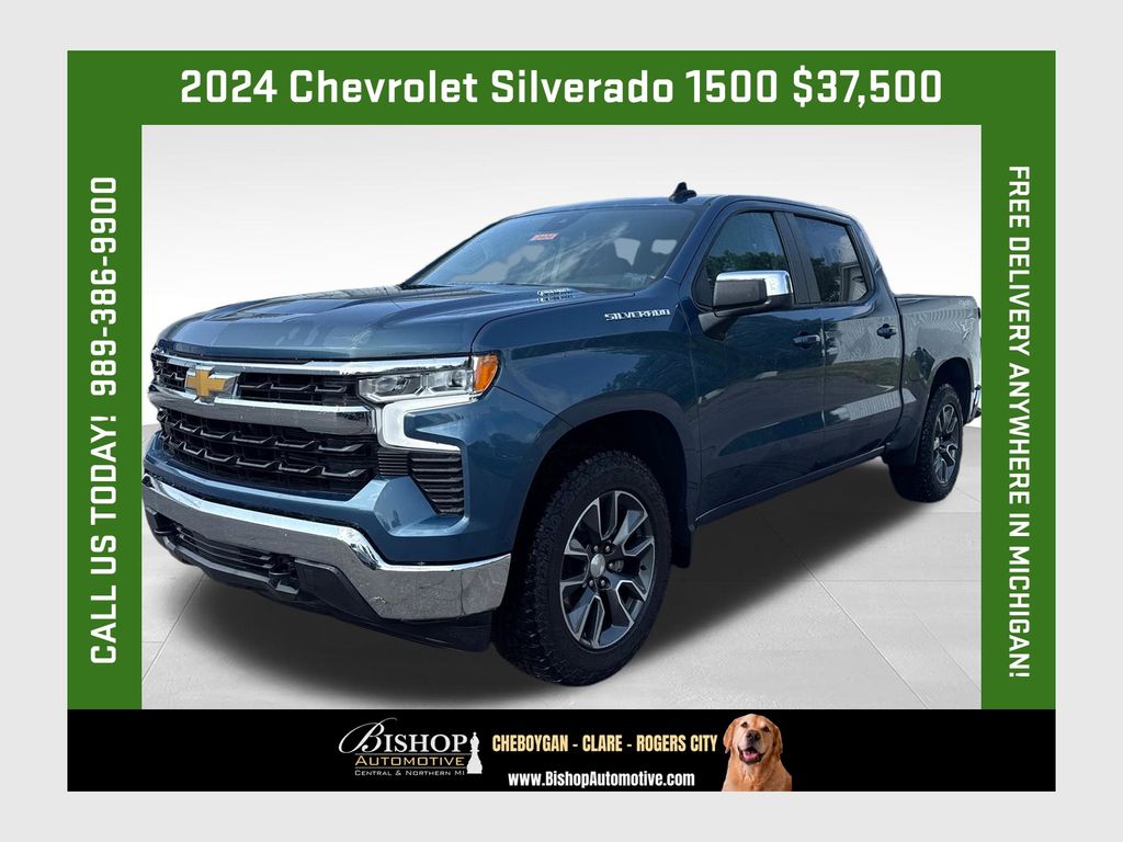 Lakeshore Blue Metallic 2024 Chevrolet Silverado 1500 Pickup Truck Four-Wheel Drive 8-Speed Automatic