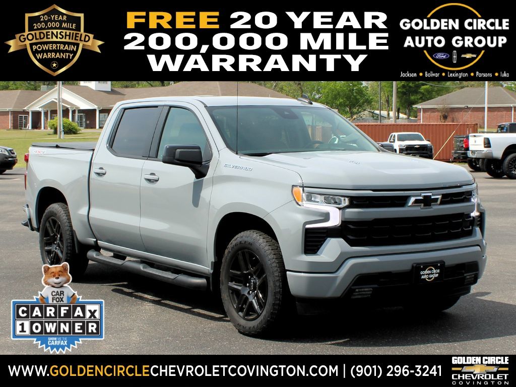 Slate Gray Metallic 2024 Chevrolet Silverado 1500 RST Crew Cab 4WD Pickup Truck Four-Wheel Drive 10-Speed Automatic