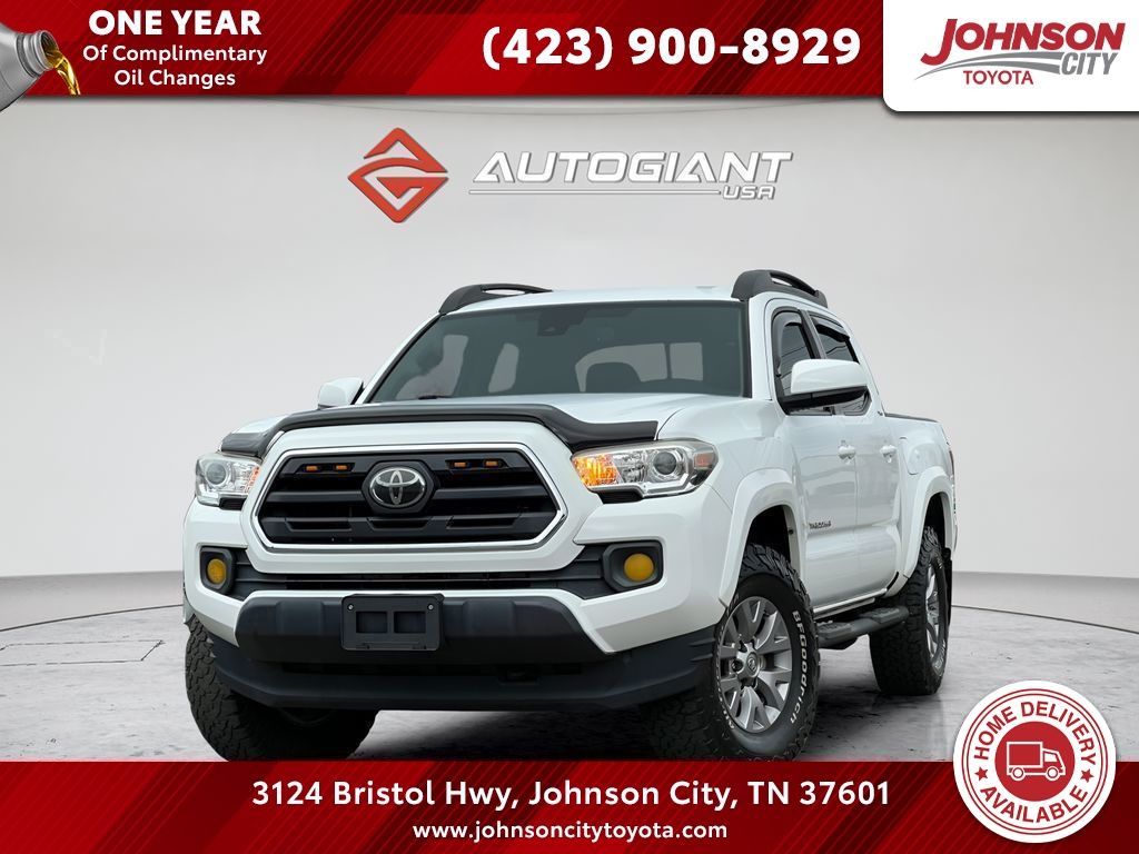 Super White 2019 Toyota Tacoma SR5 V6 Double Cab 4WD Pickup Truck Four-Wheel Drive 6-Speed Automatic
