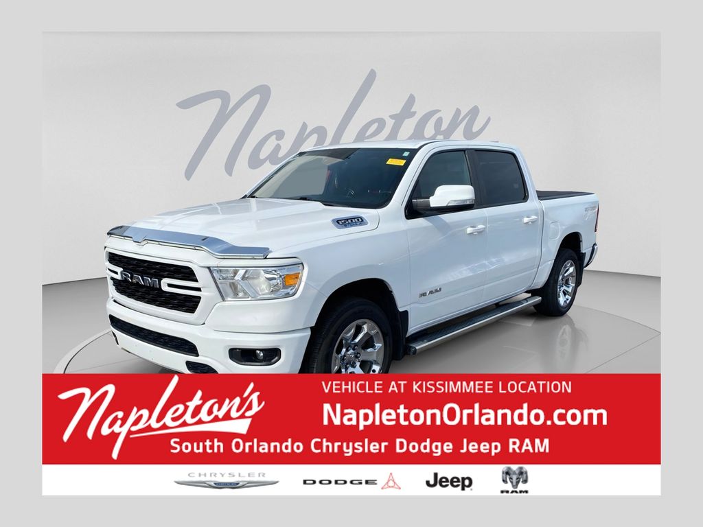 Bright White Clearcoat 2022 RAM 1500 Pickup Truck Four-Wheel Drive 8-Speed Automatic