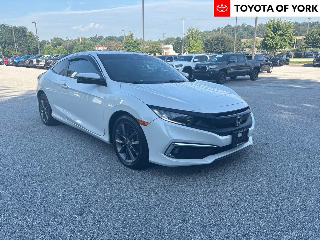 Platinum White Pearl 2020 Honda Civic Coupe Front-Wheel Drive Continuously Variable Transmission