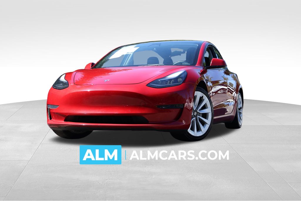 Red Multi-Coat 2022 Tesla Model 3 Sedan Rear-Wheel Drive 1-Speed Automatic
