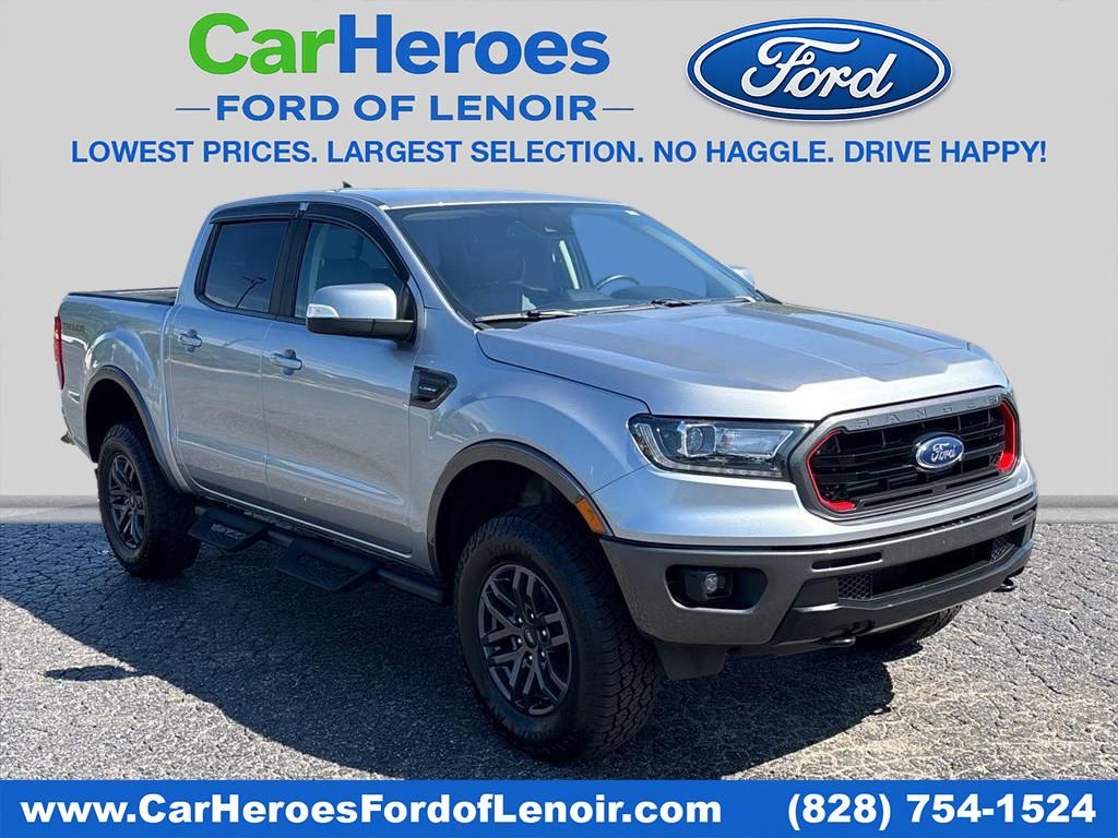 Iconic Silver Metallic 2022 Ford Ranger Lariat SuperCrew 4WD Pickup Truck Four-Wheel Drive Automatic