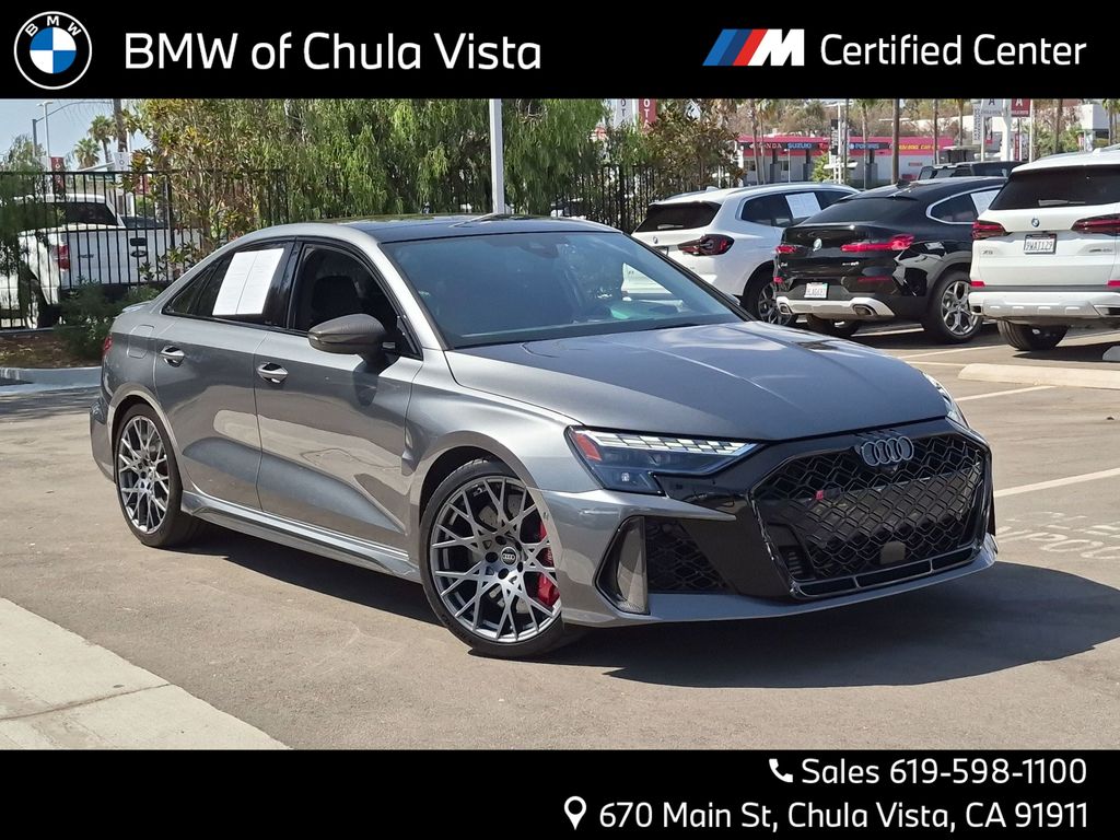 Gray 2025 Audi RS 3 Sedan All-Wheel Drive 7-Speed Automatic
