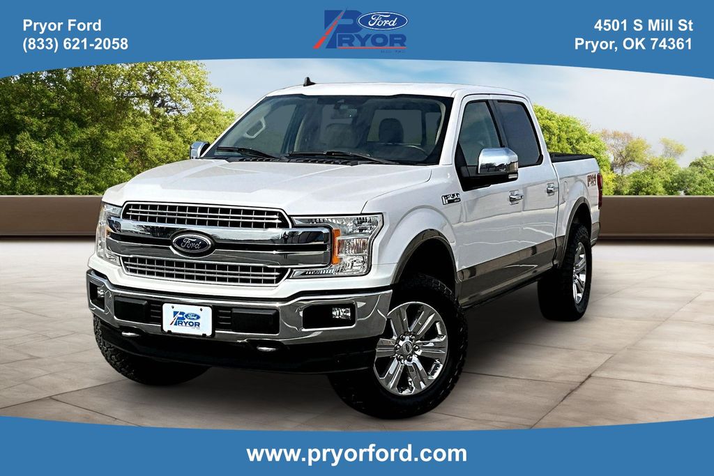 White 2019 Ford F-150 Lariat SuperCrew 4WD Pickup Truck Four-Wheel Drive Automatic