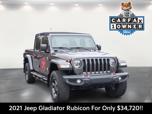 Gray (Granite Crystal Metallic Clearcoat) 2021 Jeep Gladiator Rubicon Crew Cab 4WD Pickup Truck Four-Wheel Drive 6-Speed Manual
