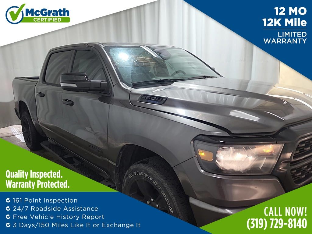Gray (Granite Crystal Metallic Clearcoat) 2023 RAM 1500 Pickup Truck Four-Wheel Drive 8-Speed Automatic