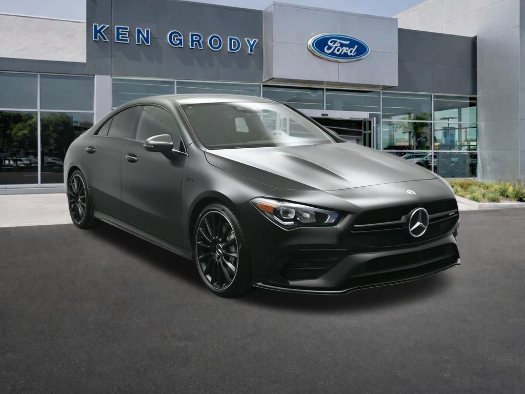 Denim Blue Metallic 2022 Mercedes-Benz CLA AMG CLA 35 4MATIC Coupe All-Wheel Drive 7-Speed Automatic