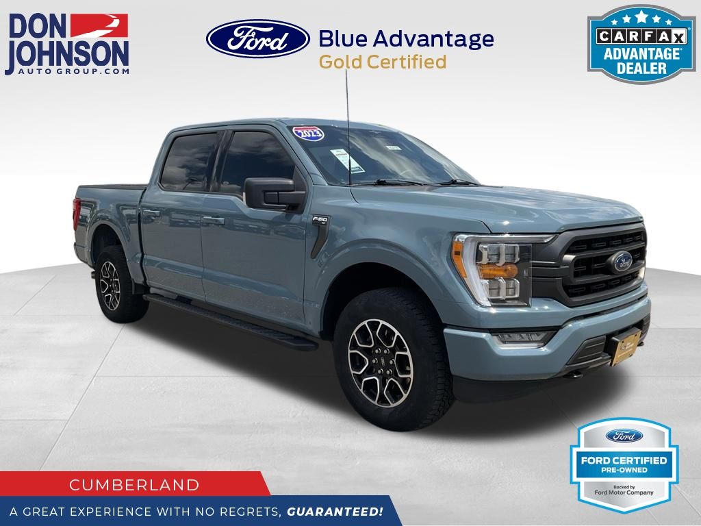 Blue 2023 Ford F-150 Pickup Truck Four-Wheel Drive Automatic