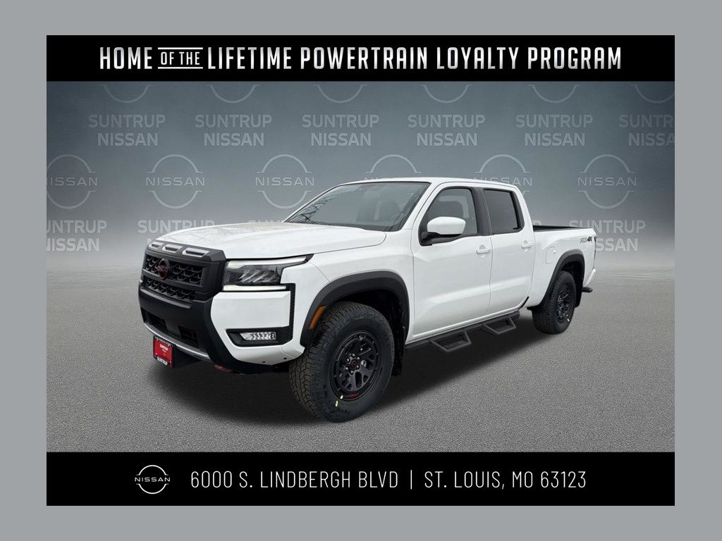 Glacier White 2026 Nissan Frontier Pickup Truck Four-Wheel Drive 9-Speed Automatic Overdrive