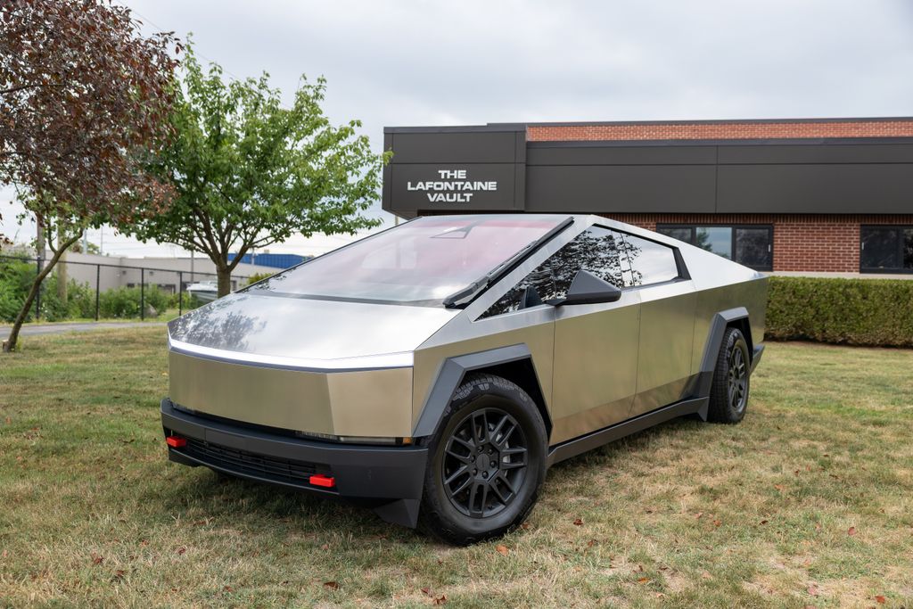Silver 2025 Tesla Cybertruck Pickup Truck All-Wheel Drive 1-Speed Automatic