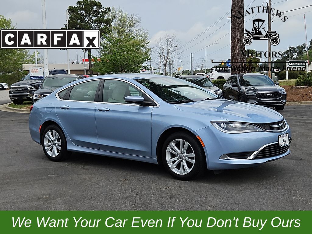 Crystal Blue Pearlcoat 2015 Chrysler 200 Limited Sedan FWD Sedan Front-Wheel Drive 9-Speed Automatic