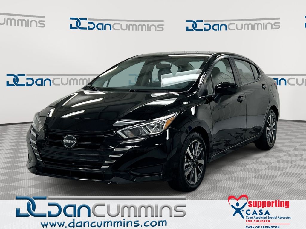Super Black Metallic 2023 Nissan Versa Sedan Front-Wheel Drive Continuously Variable Transmission