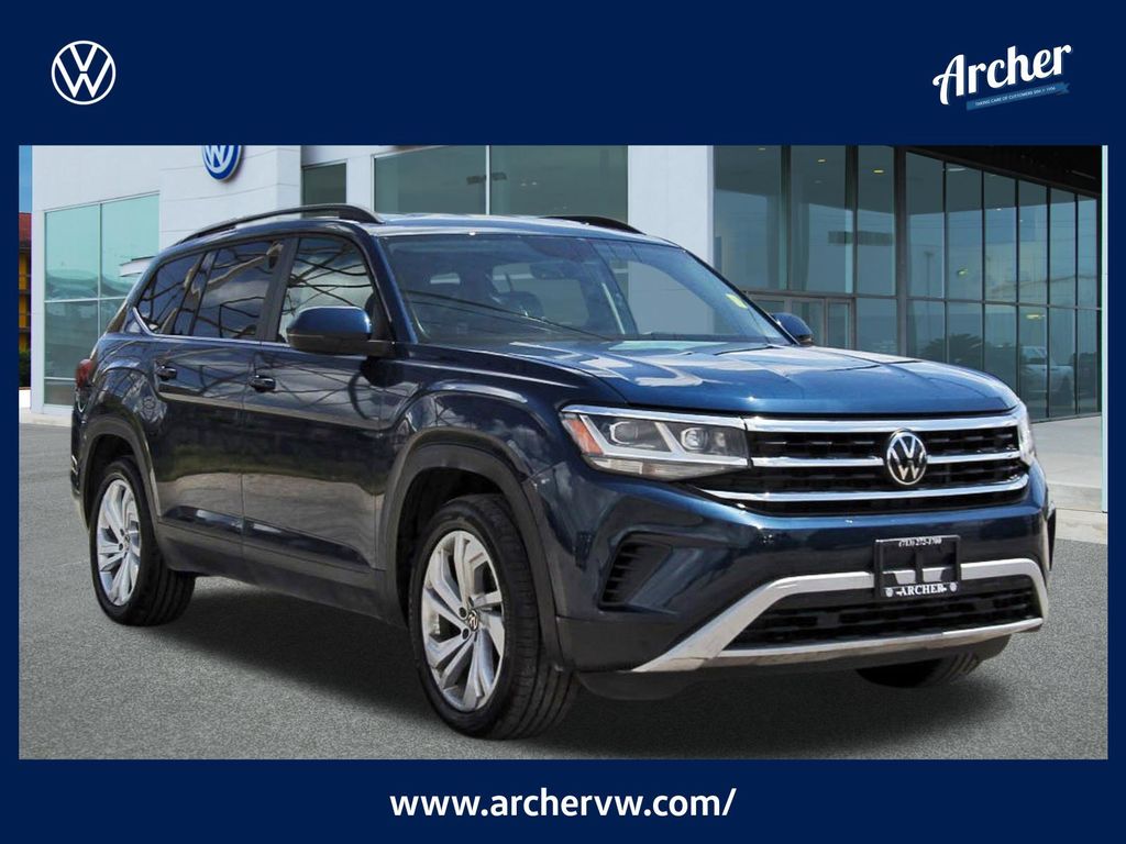 Blue Metallic 2023 Volkswagen Atlas V6 SE FWD with Technology SUV / Crossover Front-Wheel Drive 8-Speed Automatic