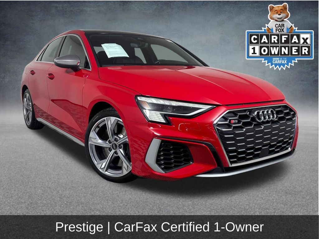 Orange (Tango Red Metallic) 2023 Audi S3 Sedan All-Wheel Drive 7-Speed Automatic