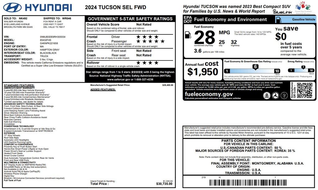 2024 Hyundai Tucson SEL - 1