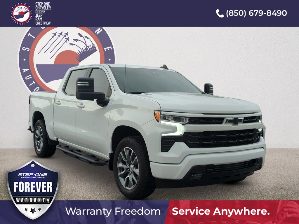Summit White 2025 Chevrolet Silverado 1500 Pickup Truck Four-Wheel Drive Automatic