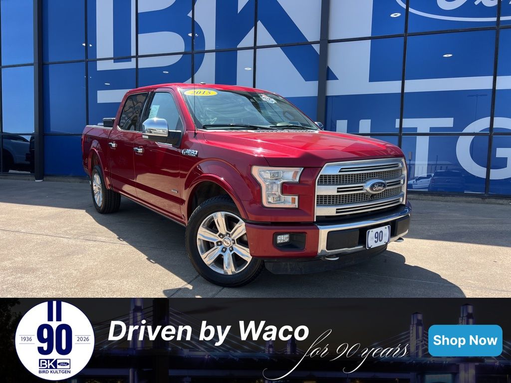Ruby Red Metallic 2015 Ford F-150 Platinum SuperCrew 4WD Pickup Truck Four-Wheel Drive 6-Speed Automatic