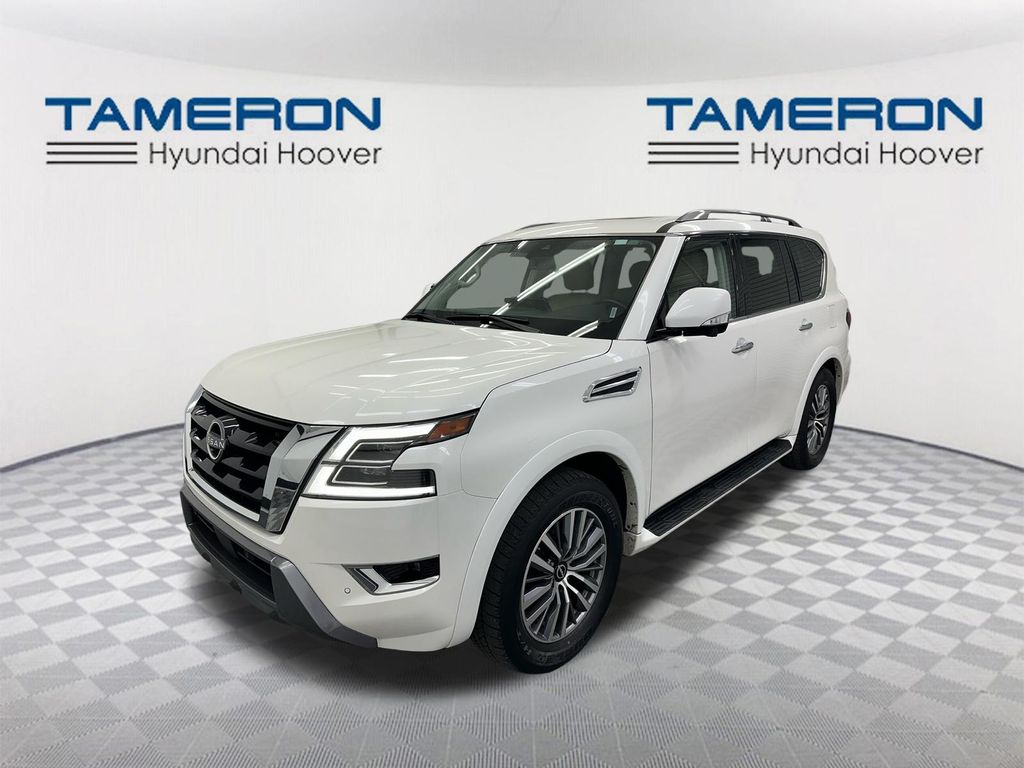 Aspen White Tricoat 2023 Nissan Armada SL RWD SUV / Crossover 4X2 7-Speed Automatic