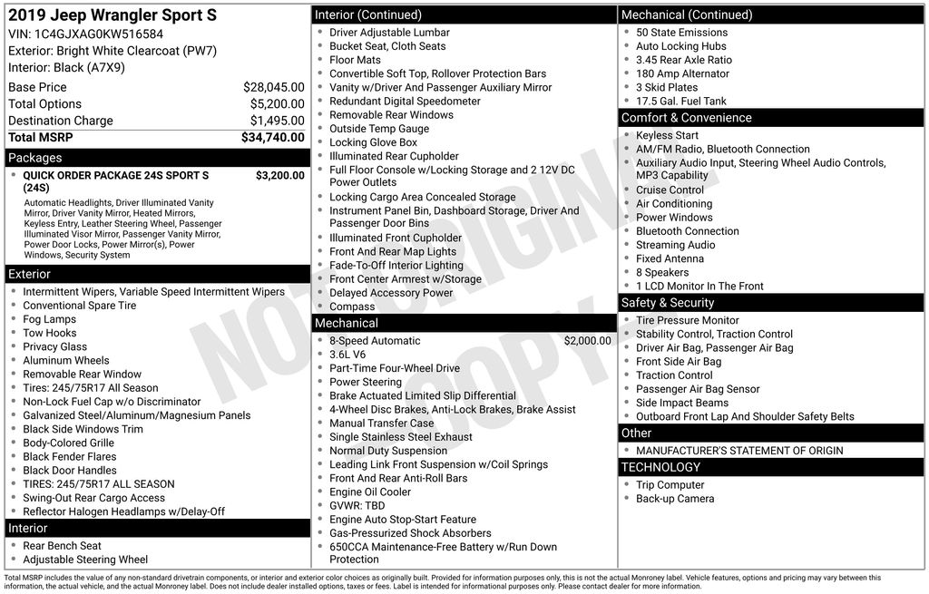 Certified Used 2019 White Jeep Sport S image 7
