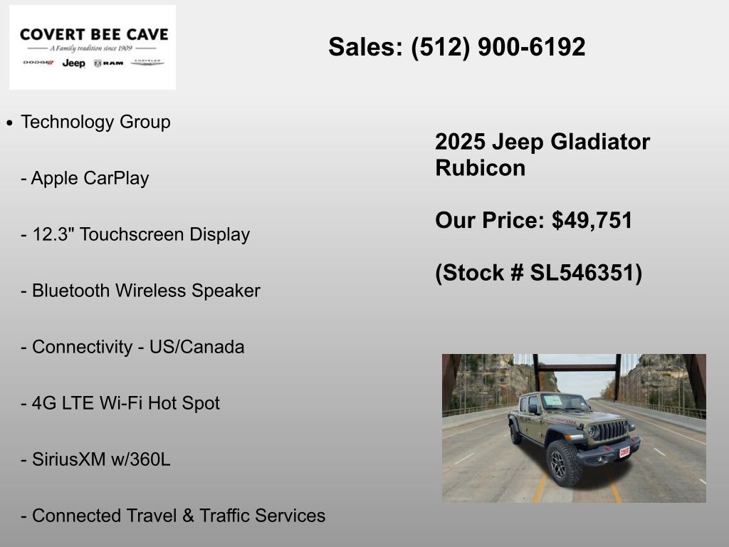 New Car 2025 Jeep Gladiator  Rubicon For Sale Under $50,000 In Austin, Texas