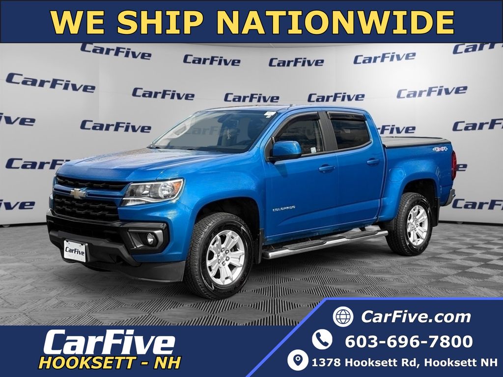 Bright Blue Metallic 2022 Chevrolet Colorado LT Crew Cab 4WD Pickup Truck Four-Wheel Drive 8-Speed Automatic