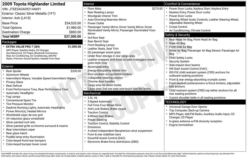 Used 2009 Toyota Highlander SUV