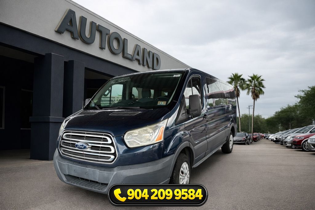 Blue 2016 Ford Transit Passenger 350 XLT Low Roof LWB RWD with Sliding Passenger-Side Door Van Rear-Wheel Drive 6-Speed Automatic Overdrive