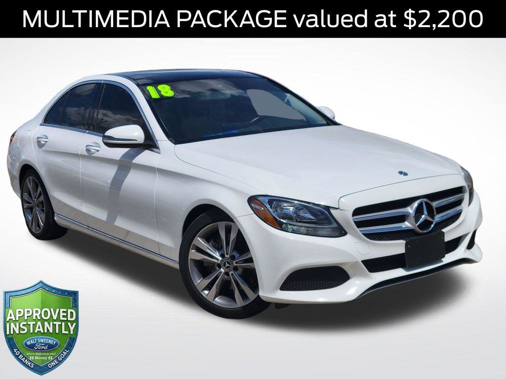 designo Cashmere White Magno (Matte Finish) 2018 Mercedes-Benz C-Class Sedan Rear-Wheel Drive 9-Speed Automatic
