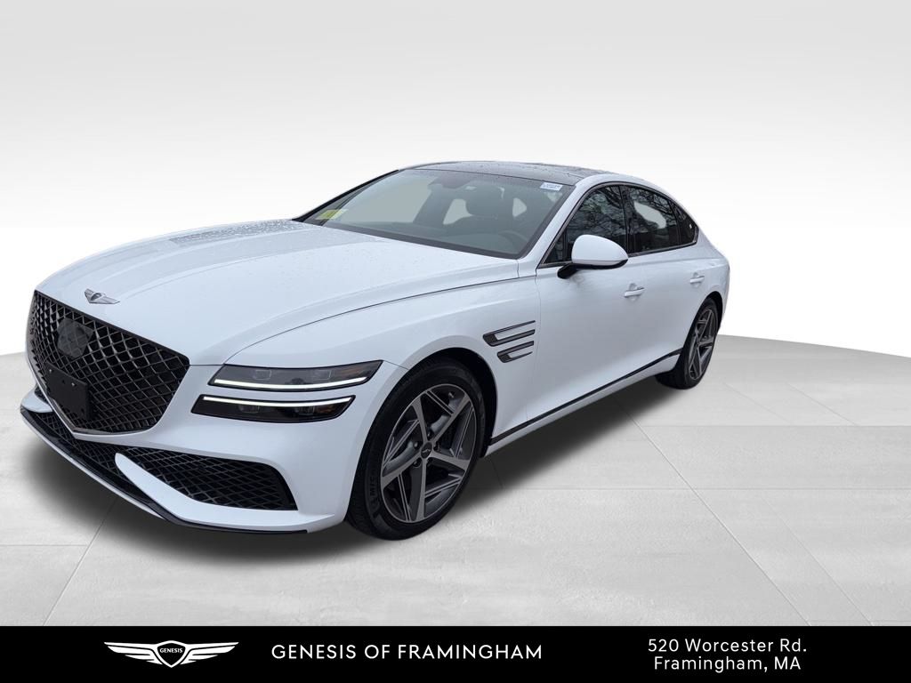 Alta White 2024 Genesis G80 3.5T Sport AWD Sedan All-Wheel Drive 8-Speed Automatic