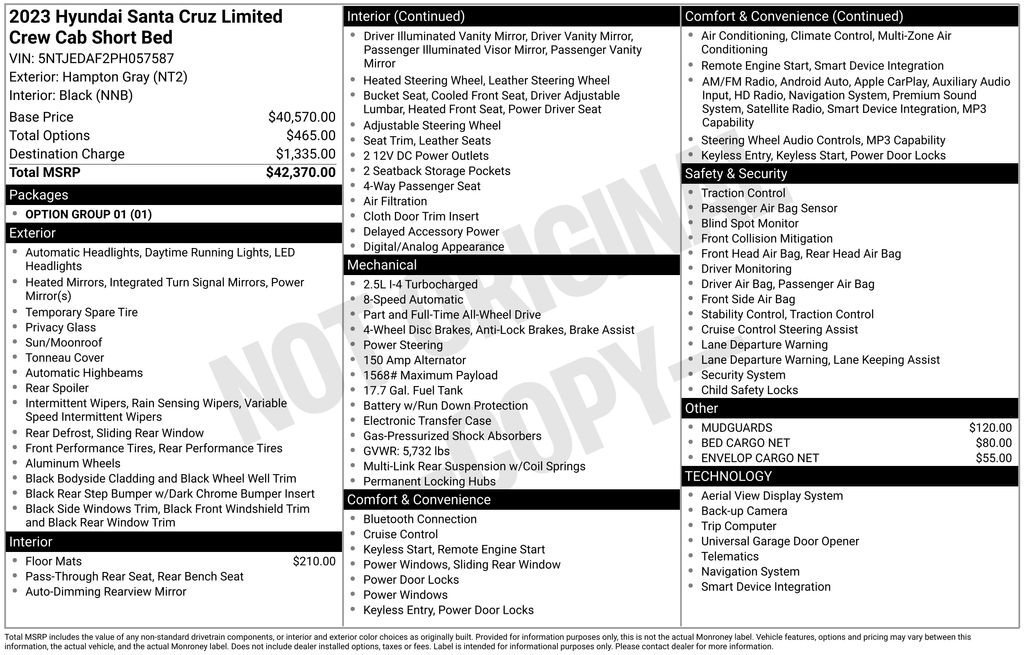 Used Car 2023 Hyundai Santa Cruz  Limited For Sale Under $30,000 In Austin, Texas
