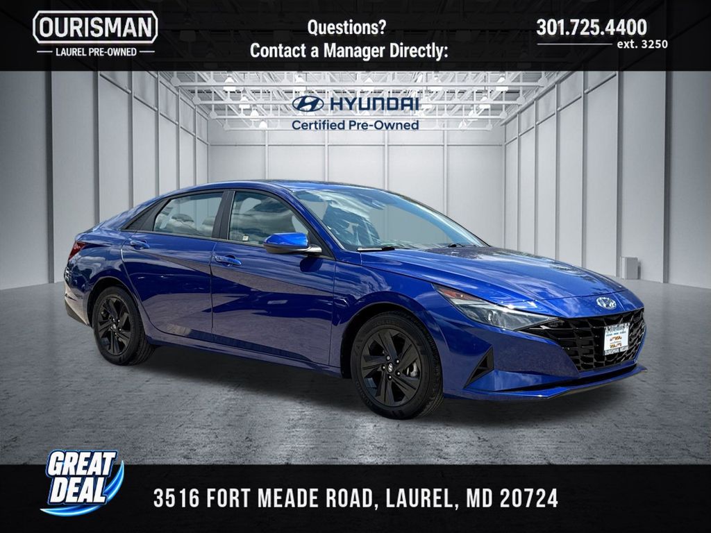 Intense Blue 2022 Hyundai Elantra Sedan Front-Wheel Drive Continuously Variable Transmission