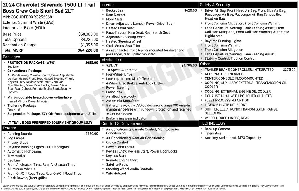 Used Car 2024 Chevrolet Silverado 1500  Lt Trail Boss For Sale Under $50,000 In Austin, Texas