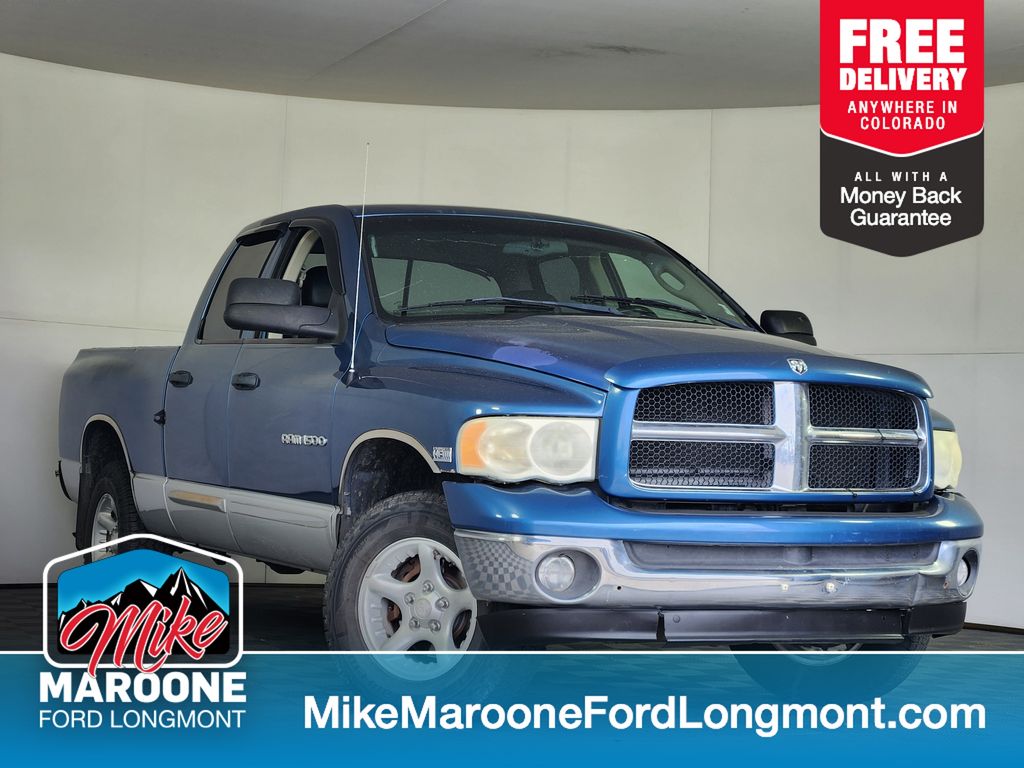 Blue 2003 Dodge RAM 1500 Pickup Truck Four-Wheel Drive 5-Speed Automatic