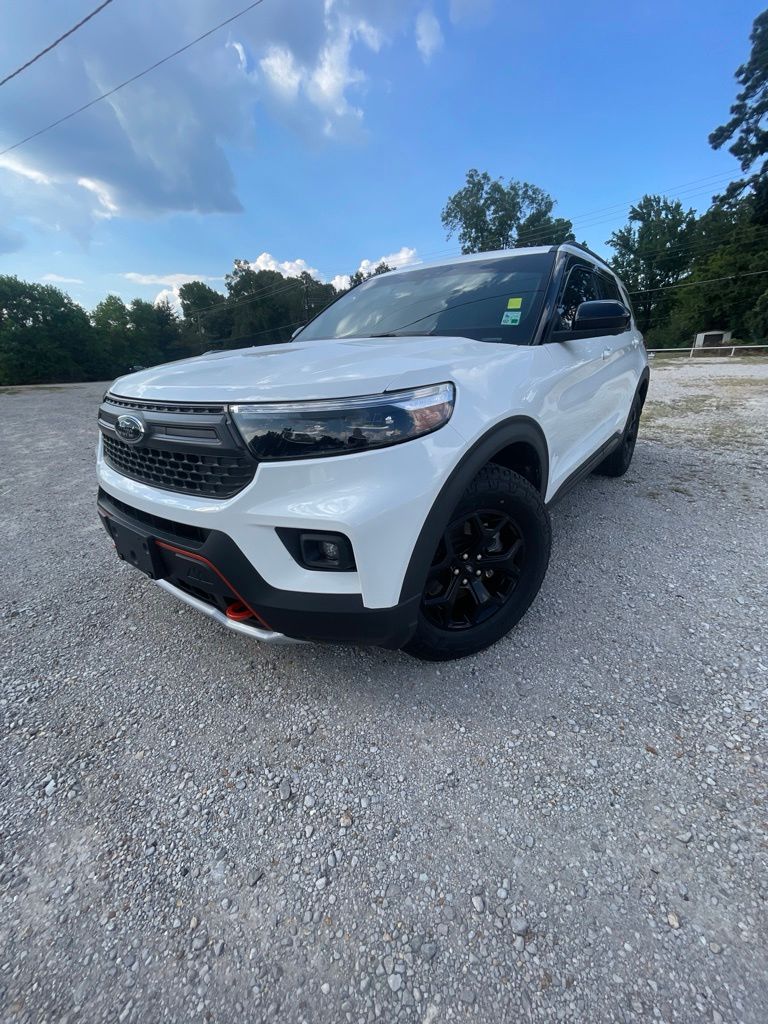 Star White Metallic Tri-Coat 2023 Ford Explorer SUV / Crossover All-Wheel Drive Automatic