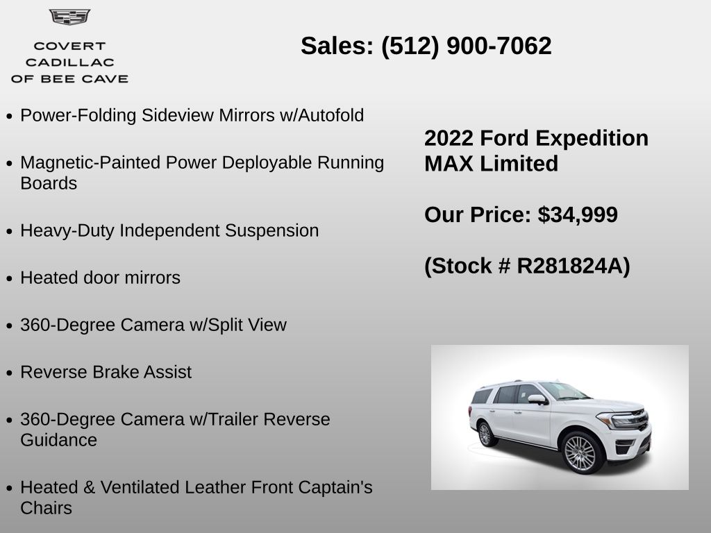 Used Car 2022 Ford Expedition Max  Limited For Sale Under $35,000 In Austin, Texas