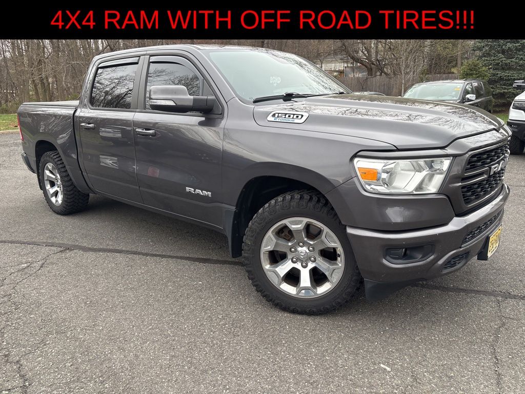 Gray (Granite Crystal Metallic Clearcoat) 2022 RAM 1500 Big Horn Crew Cab 4WD Pickup Truck Four-Wheel Drive 8-Speed Automatic