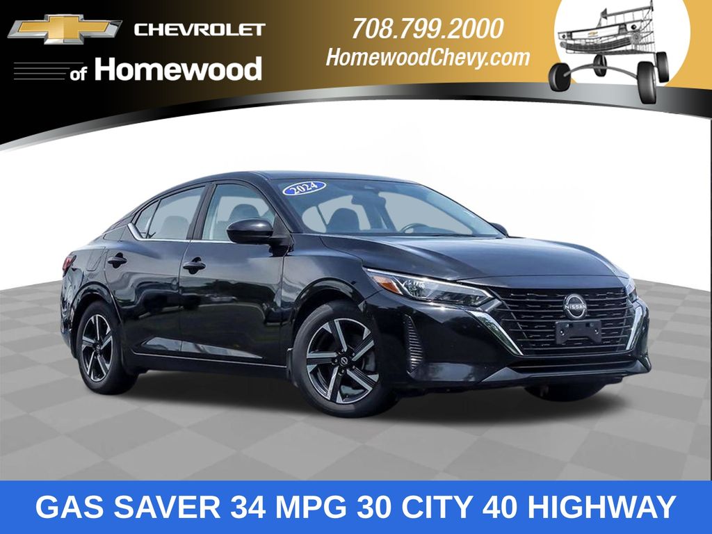Super Black 2024 Nissan Sentra Sedan Front-Wheel Drive Continuously Variable Transmission