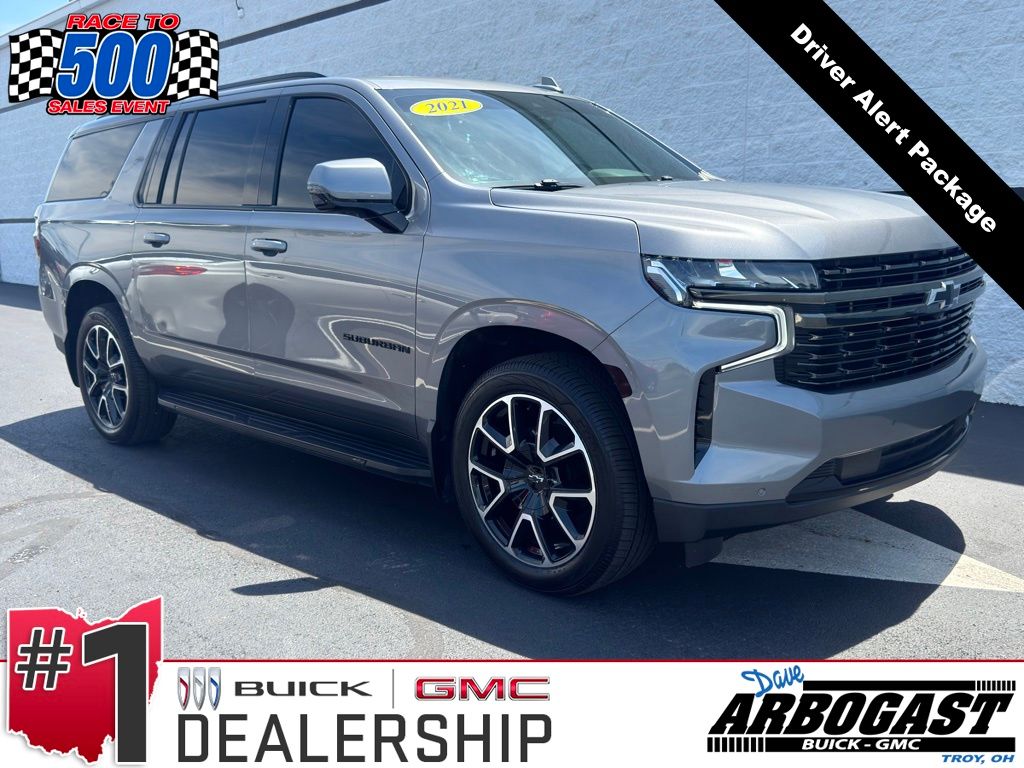 Gray (Satin Steel Metallic) 2021 Chevrolet Suburban RST 4WD SUV / Crossover Four-Wheel Drive