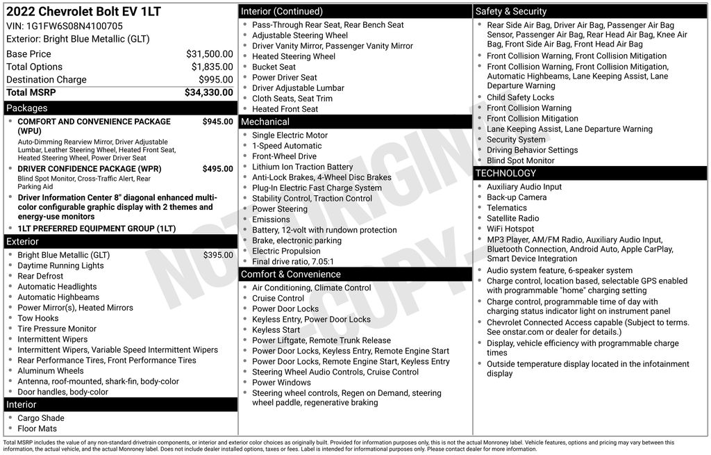 Used 2022 Chevrolet Bolt EV Wagon