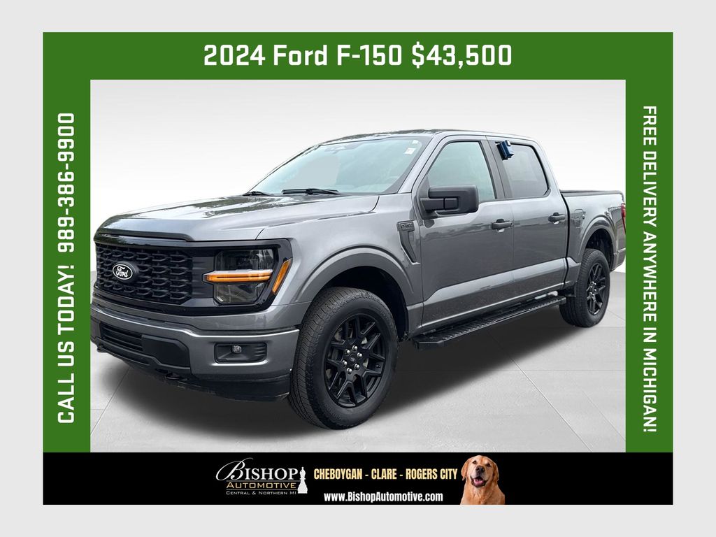 Gray Metallic 2024 Ford F-150 Pickup Truck Four-Wheel Drive Automatic