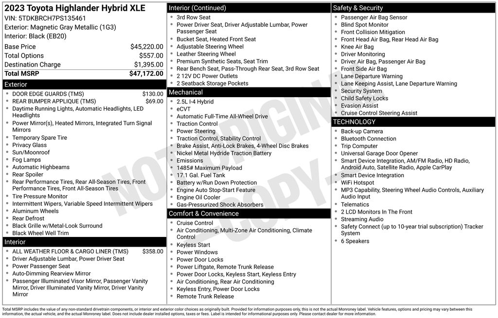 2023 Toyota Highlander Hybrid XLE