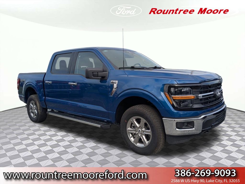 Blue Metallic 2025 Ford F-150 XLT SuperCrew 4WD Pickup Truck Four-Wheel Drive Automatic