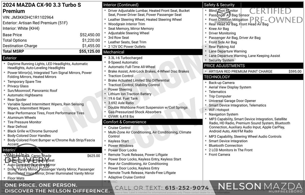 Certified Used 2024 Red Mazda 3.3 Turbo S Premium image 2